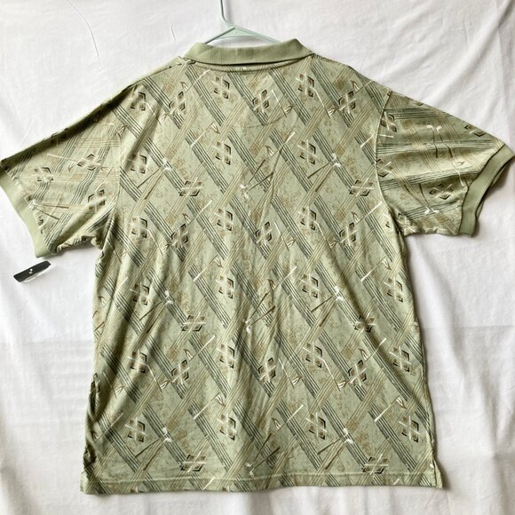 Michael Austin Golf Shirt Mens Size XL Vintage New All Over Print Clubs Flag NWT - Picture 13 of 13